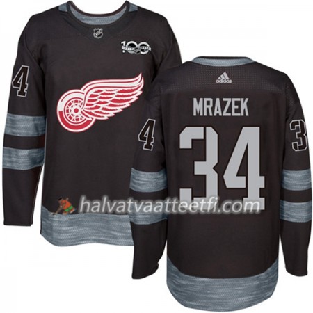Miesten NHL Detroit Red Wings Pelipaita Petr Mrazek 34 1917-2017 100th Anniversary Adidas Musta Authentic Miesten NHL Detroit Red Wings Pelipaita Petr Mrazek 34 1917-2017 100th Anniversary Adidas Musta Authentic